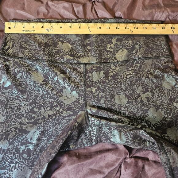 Like New Lululemon Wunder Train HR Tight 25 Flourish Black Iridescent Foil Sz 18 - Picture 7 of 12